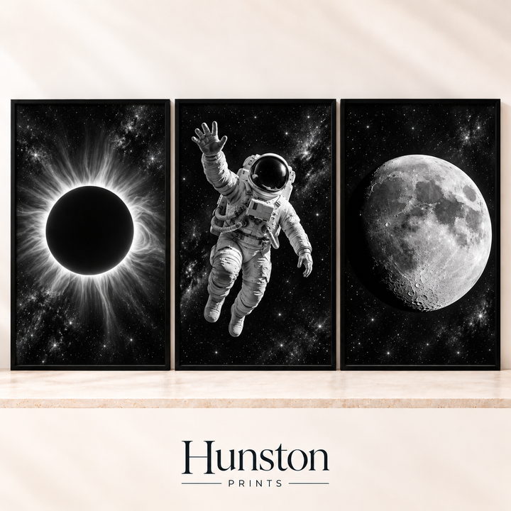Black and White Space Set of 3