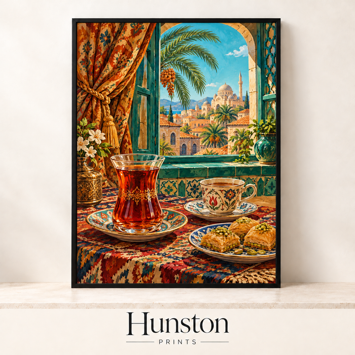 Turkish Tea and Baklava Window Print