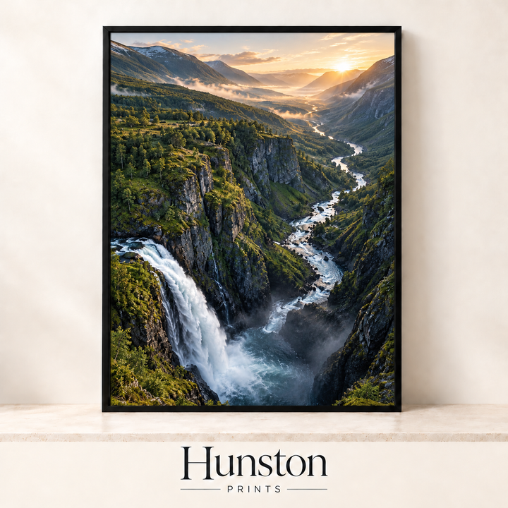 Waterfall Valley at Sunrise Print