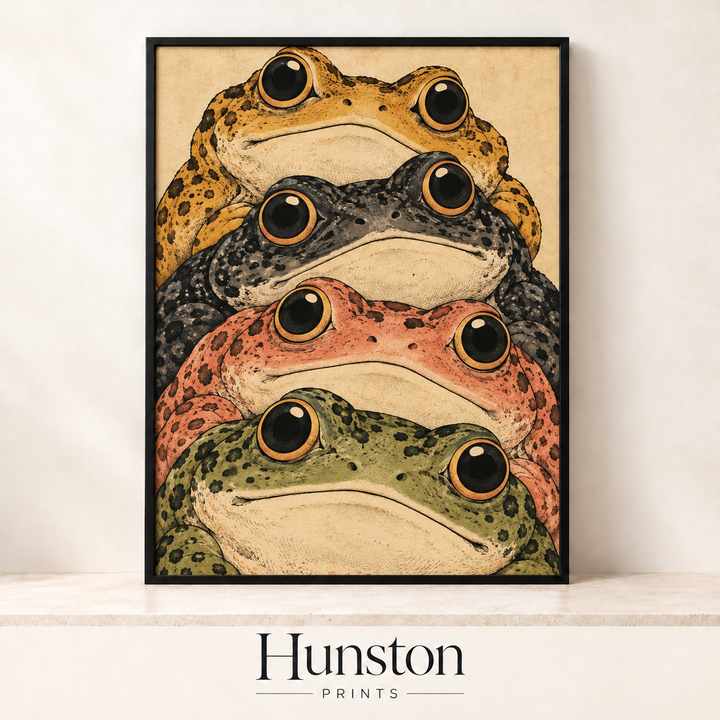 Stack of Four Toads Print