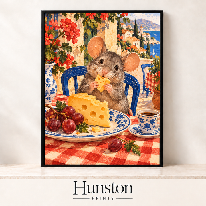 Mouse with Cheese Riviera Café Print