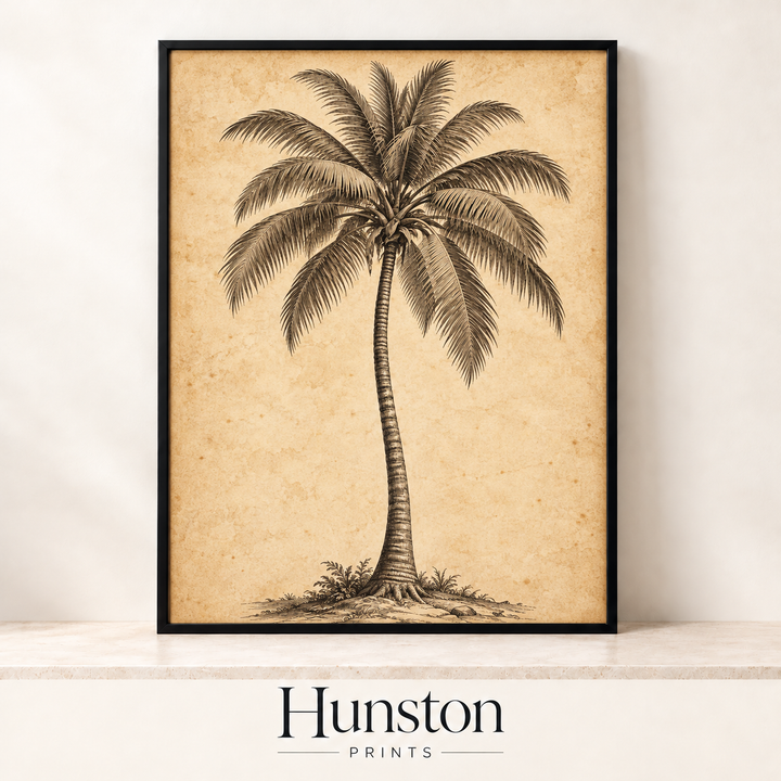 Vintage Palm Tree Botanical Sketch Print