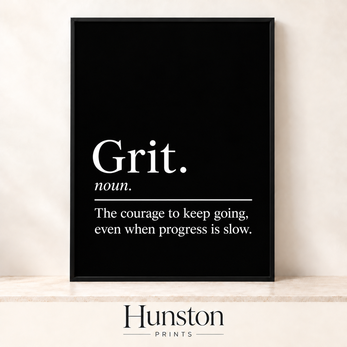 Grit dictionary definition in white serif text on black