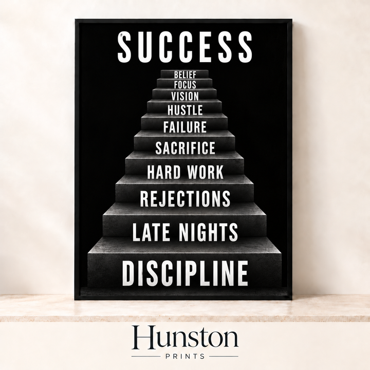 Success Staircase Motivational Print