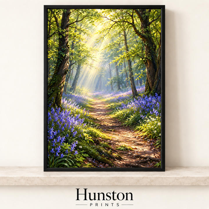 Bluebell Woodland Path Print