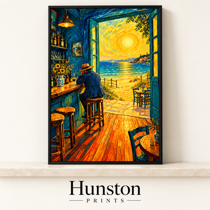 Seaside Café Bar Van Gogh Style Print
